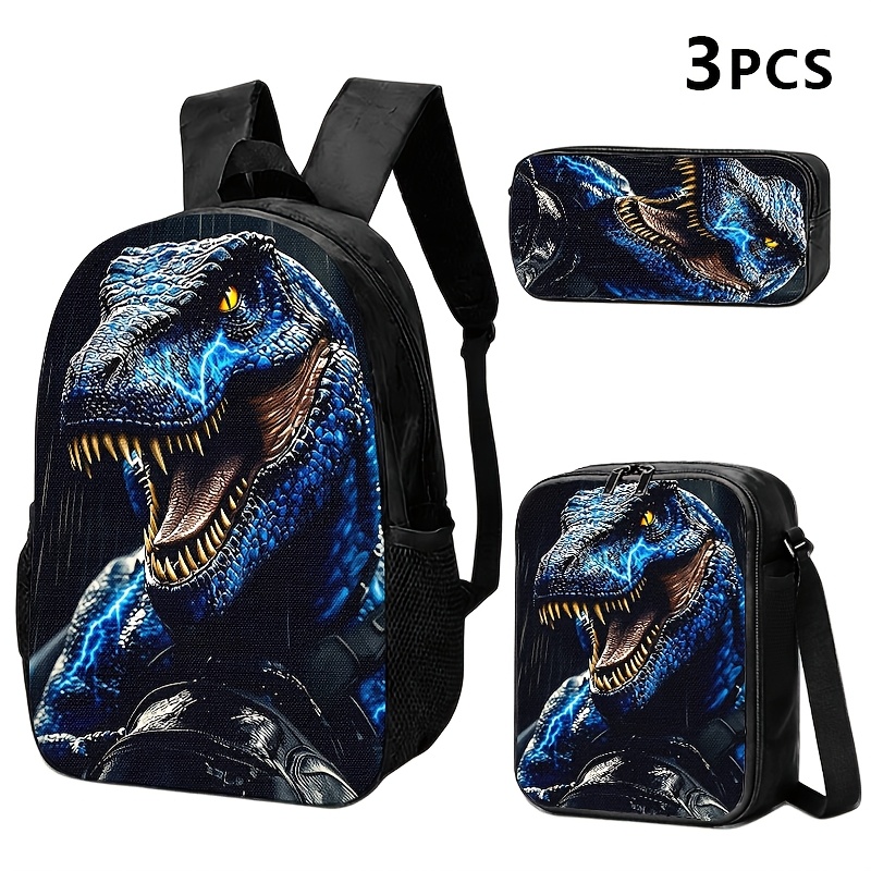 TEMU 1pc/2pcs/3pcs Blue Themed Backpack, Crossbody Bag & Pouch Withing; Ideal For Daily Or Casual ; , Design For Adult Users