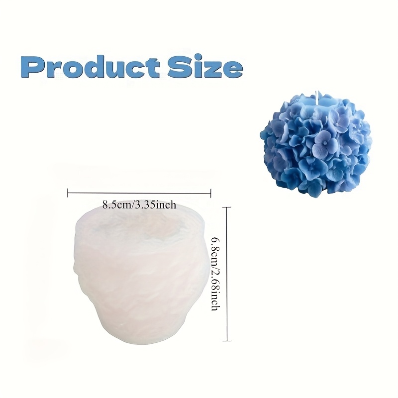 Image of Hydrangea Candle Making Mold - Floral Silicone Mold For Romantic Gifts, And Reusable For Epoxy Resin, Clay And Plaster Crafts - Perfect For Valentine's And Christmas Decor