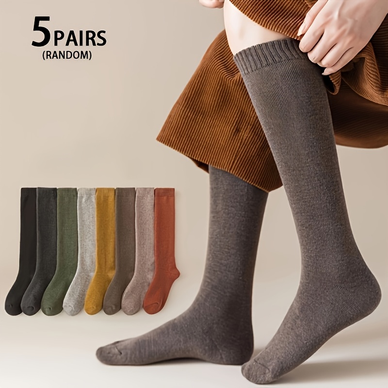 Image of Autumn Winter Mixed Pairs Random Short Socks - Ljm- Thick Warm Long Tube Socks Fleece Leg Warmers