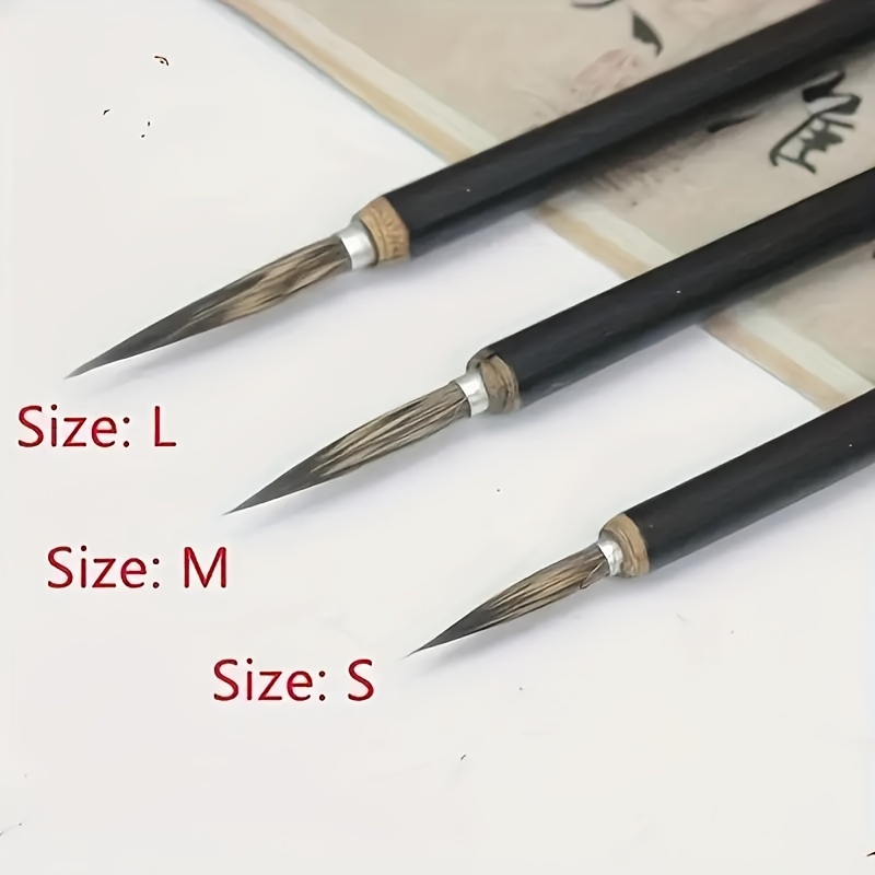 3pcs/set Fine Set With Copperhead Hook Line Brushes And Fluted Handles