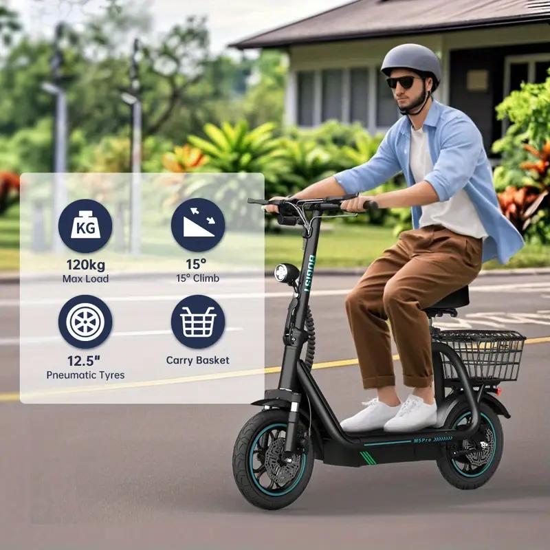 patins elétricos   e scooter para adultos 48  ah com luz led, pneus de 12 polegadas, m5pro Detalhes do produto 0