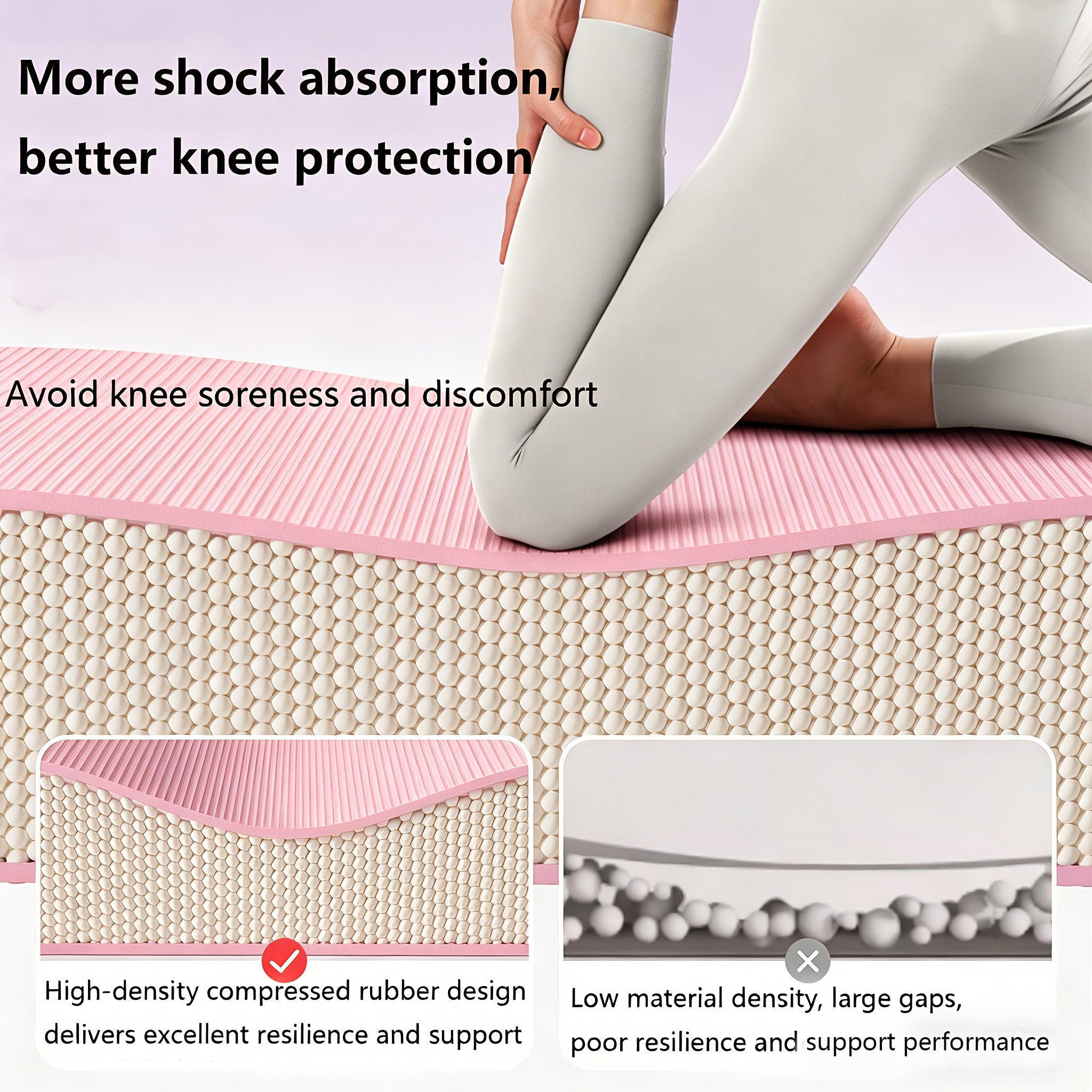 NBR Thickened Yoga Mat 2pcs Set for Home Fitness