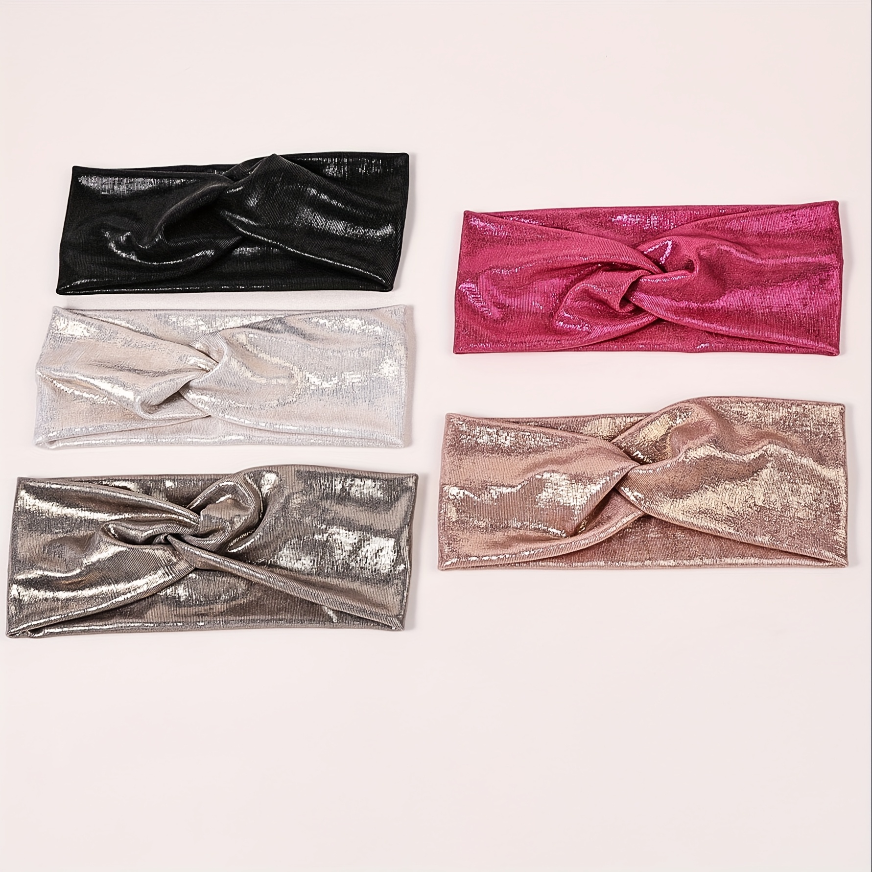 E-shop 5-teilige Damen-Antirutsch-Stirnbänder, Breite elastische Haarbänder für Freundin