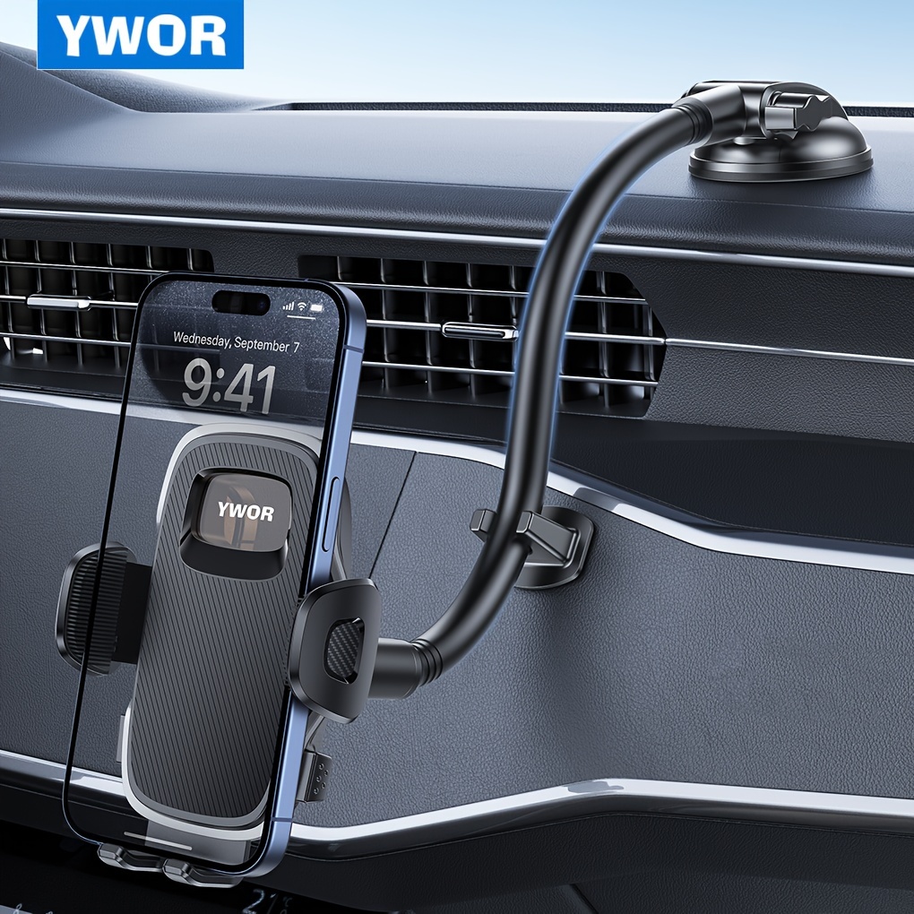 

Ywor Car Phone Holder [flexible Gooseneck Long Arm] Phone Mount For Car Holder [washable Strong Suction Cup] Cell Phone Holder Car Mount For All Smartphone