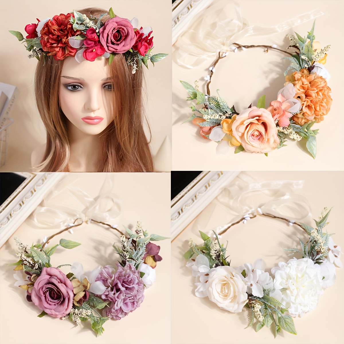 Corona nuziale in stile boscoso - Copricapo da sposa in felce conservata - Ghirlanda per capelli stile boho in stile foresta - Italia