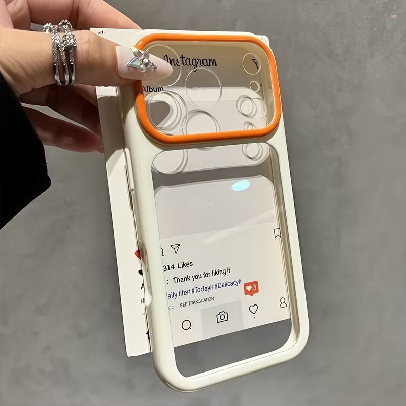 TEMU Phone Case: Fashionable Trendy Phone Case With A Simple Large-view Window Design, Full-coverage Drop-proof Protective Cover. Suitable For Iphone