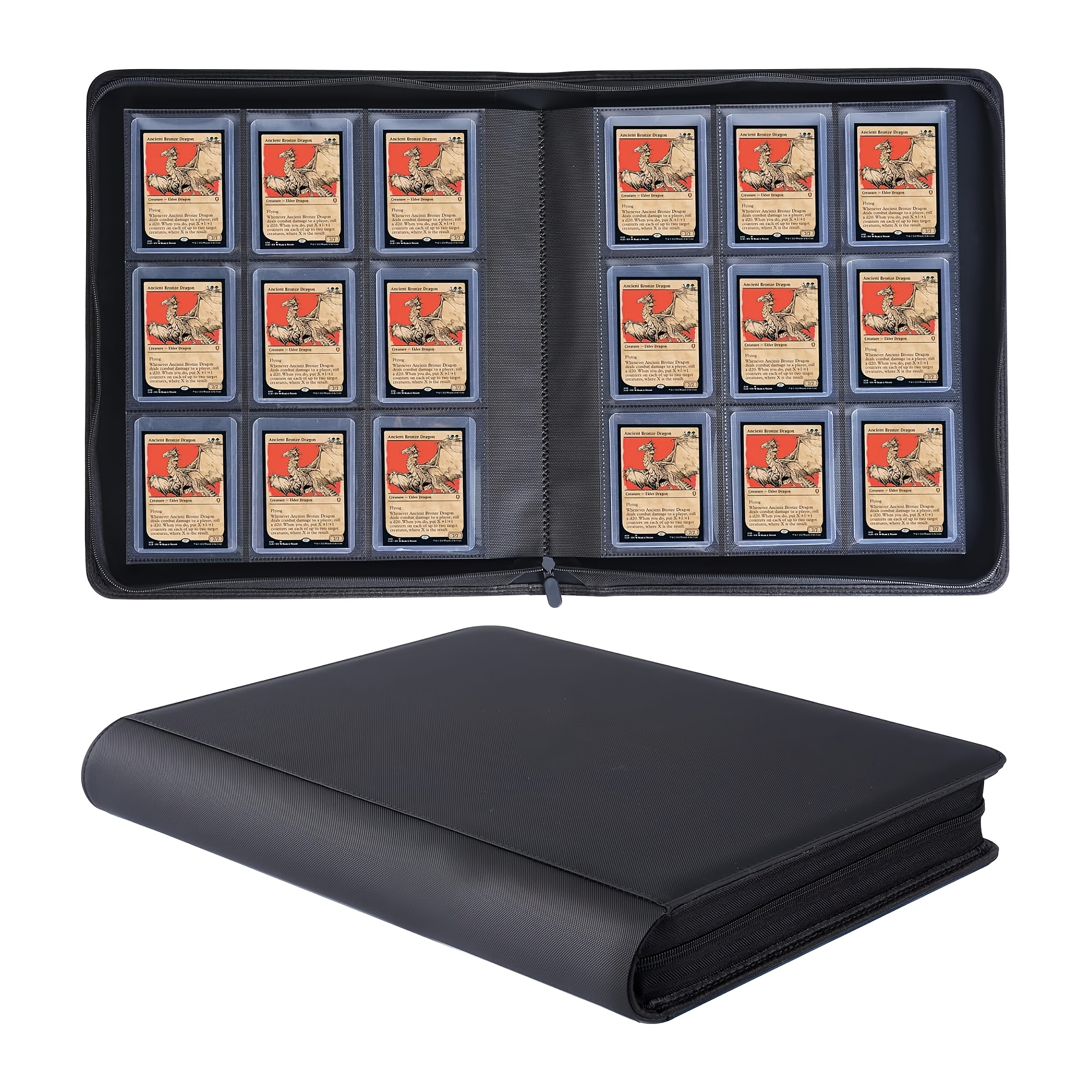 

Binder - Pockets, Can Hold 288 Cards, Can Hold 7.62cm X 10.16cm, Replacement Card Binder, With 16 Side Loading Pages, Suitable For Sports Cards, Black, 20 Sheets