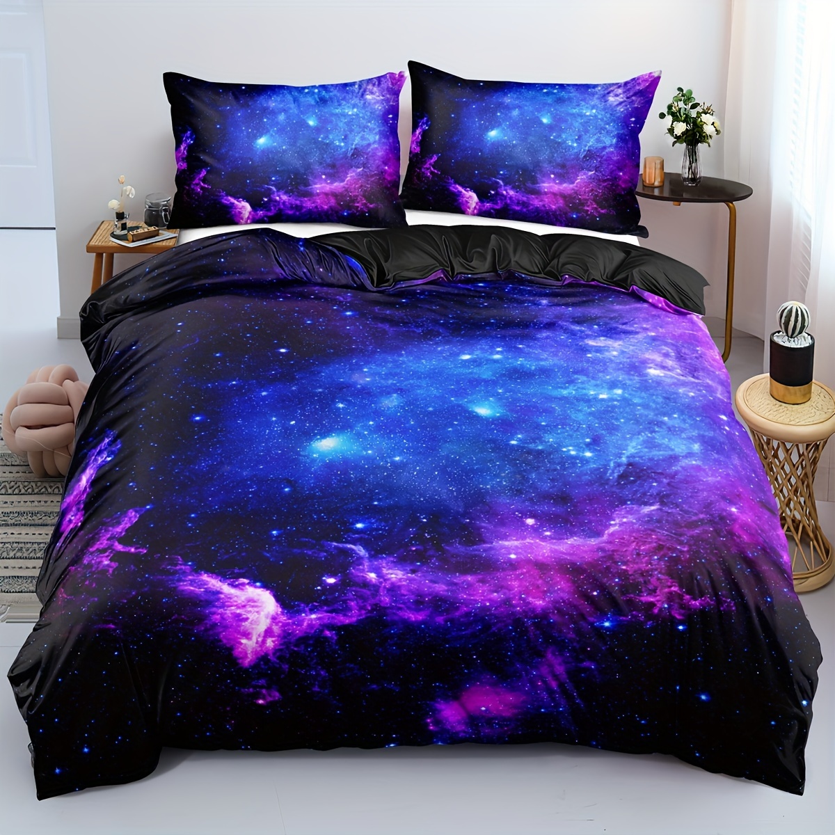 

2/3pcs Duvet Cover Set, Soft And Comfortable, Galaxy Bedding Set, Purple Bedding Set, Galaxy Bedding Sets, Dream Bed Set (1*duvet Cover +1/2*pillowcase, Core Not Included)