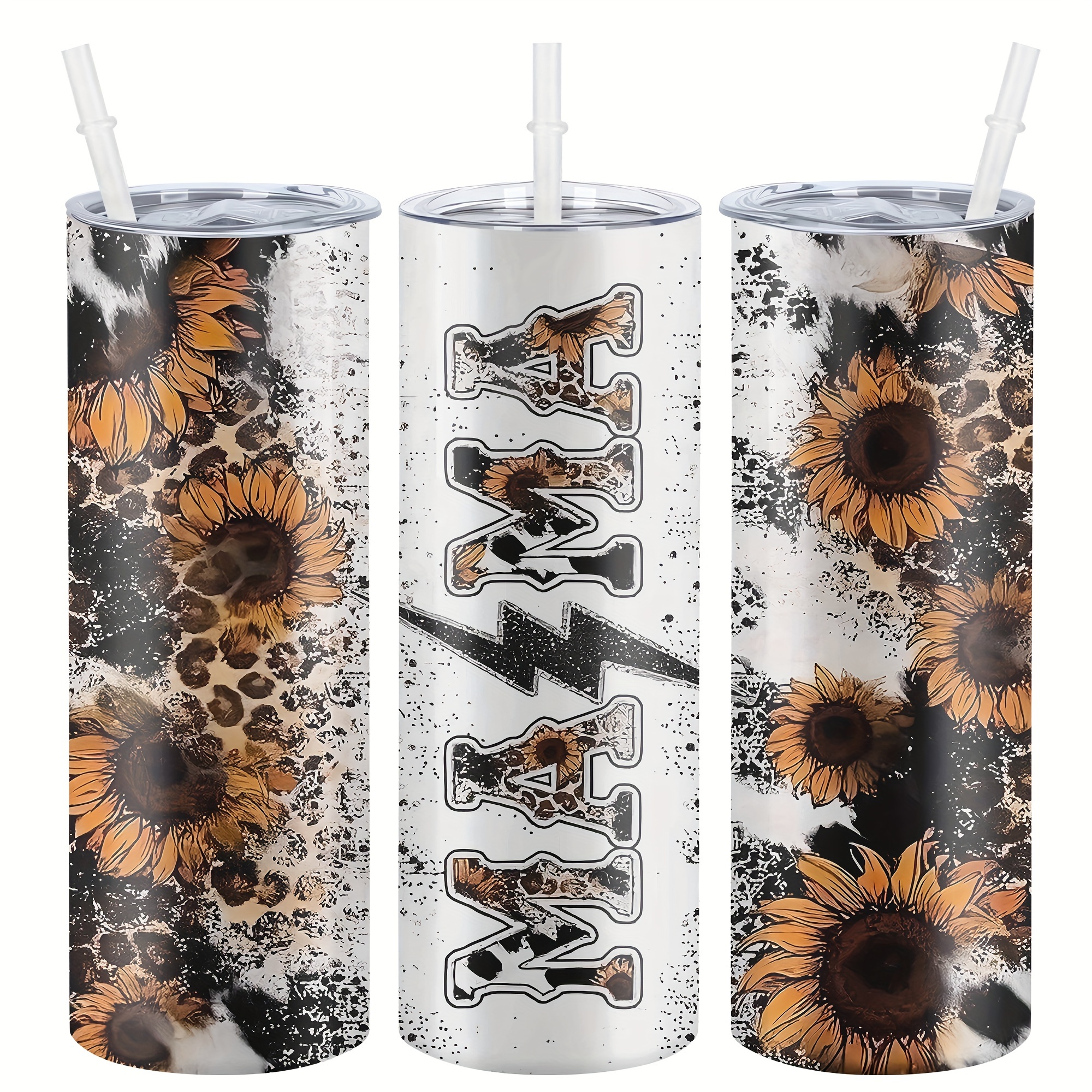 

20oz Sunflower Insulated Stainless Steel Water Bottle With Lid & Straw - All , Ideal For , Great Gift For Christmas, Valentine's Day, Day