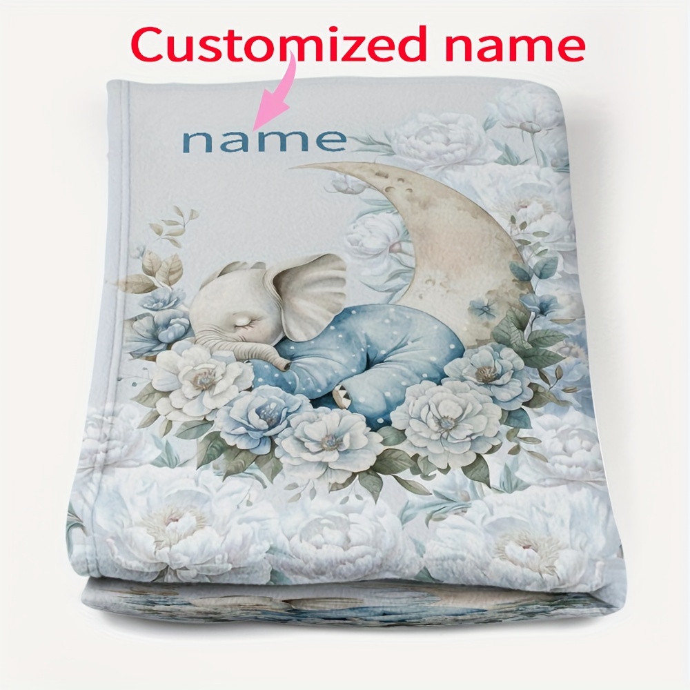 

Customizable Name Flannel Fleece Blanket - Cute , Personalized Soft Throw For Boys, Friends, And Relatives, Reversible Blanket For Sofa, Office, Camping, All (1pc)