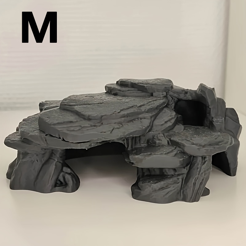 TEMU 3d-printed Plastic Replica Stacked Slate Hideout, Recreating Layered Texture Of . The Layered Rock Platforms Come With Hollow Caves; Underwater,