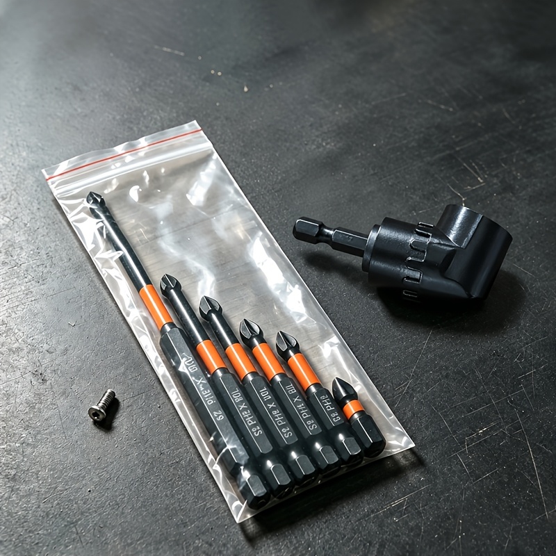 TEMU 1 Set S2 Steel Magnetic Screwdriver Bit Set, Featuring 90 Degree Angle Driver And Phillips Head. Compatible With Power Drills And Manual