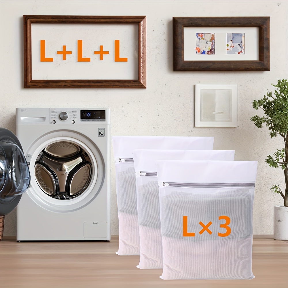 3/4/5pcs Set Mesh Laundry Bags - Zippered Polyester Mesh Set, Durable Lingerie Delicate Bags For Washing Machines, Socks, Bras, Masks, Underwear