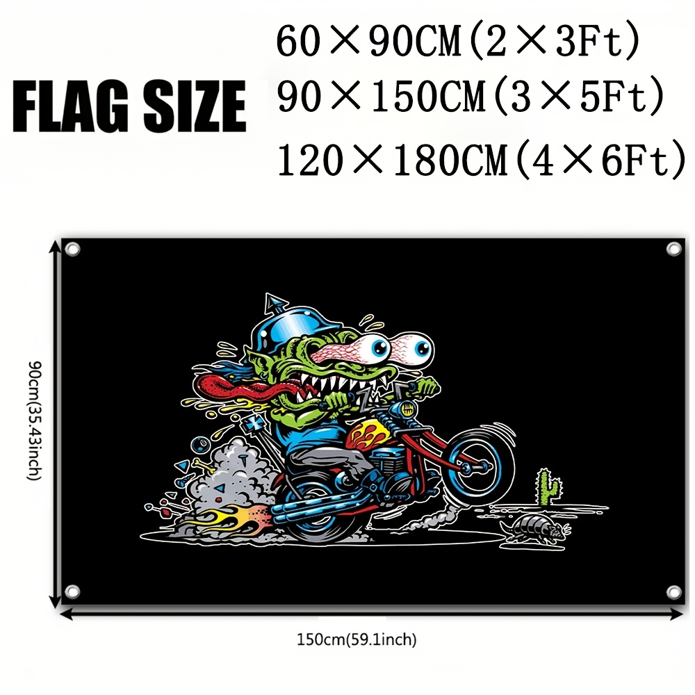 TEMU 2d Flat, 1pc Rat Monster 2d Flat Flag Banner, Decorative Tapestry, Large 3x5ft 90x150cm Or Extended 4x6ft 120x180cm - Heavy-duty Bar Decor Flag,