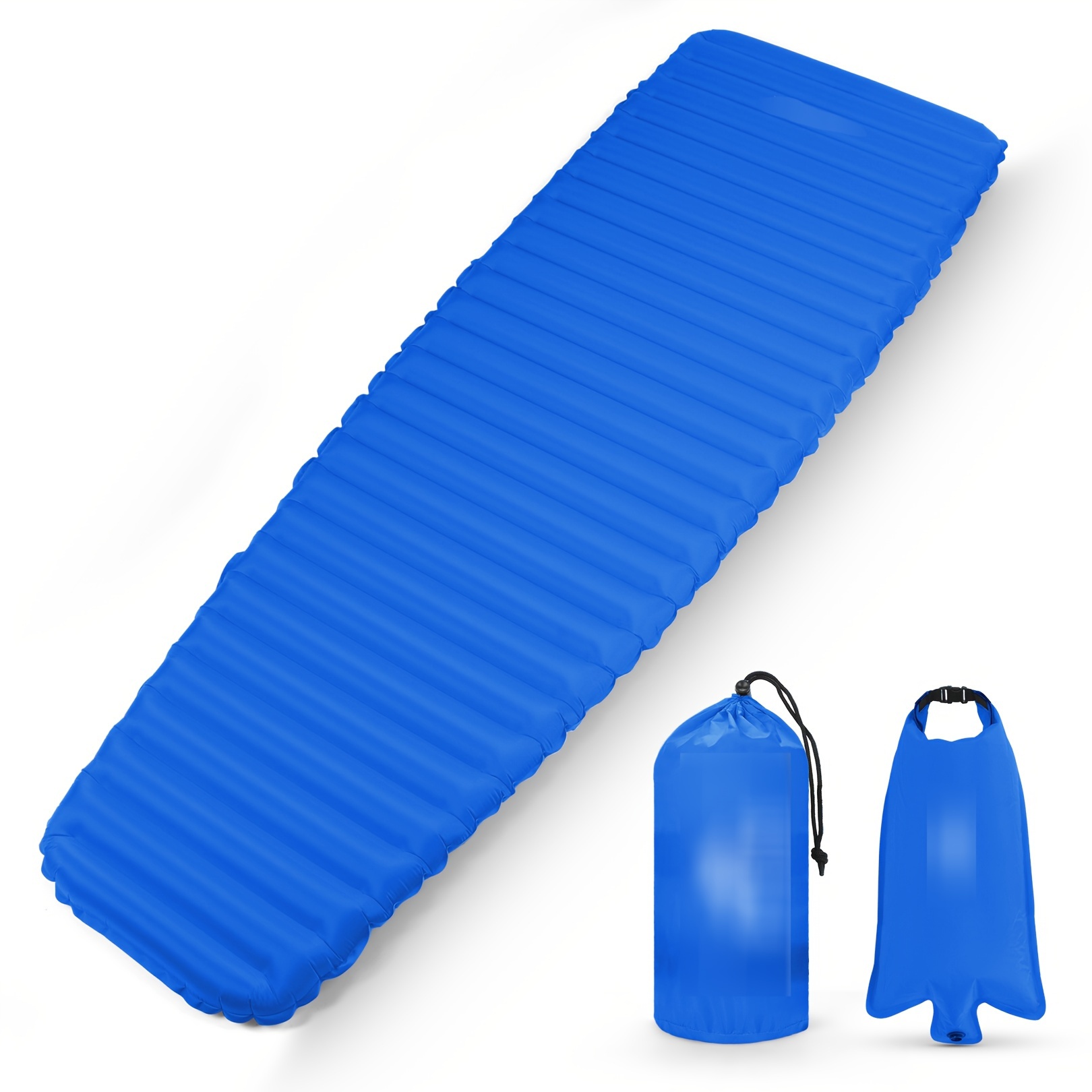 

Sleeping Pad For Camping - Ultralight Inflatable Sleeping Mat For Camping Backpacking Hiking Tent Traveling - Portable Compact Lightweight Waterproof Air Mattress With Inflating Bag