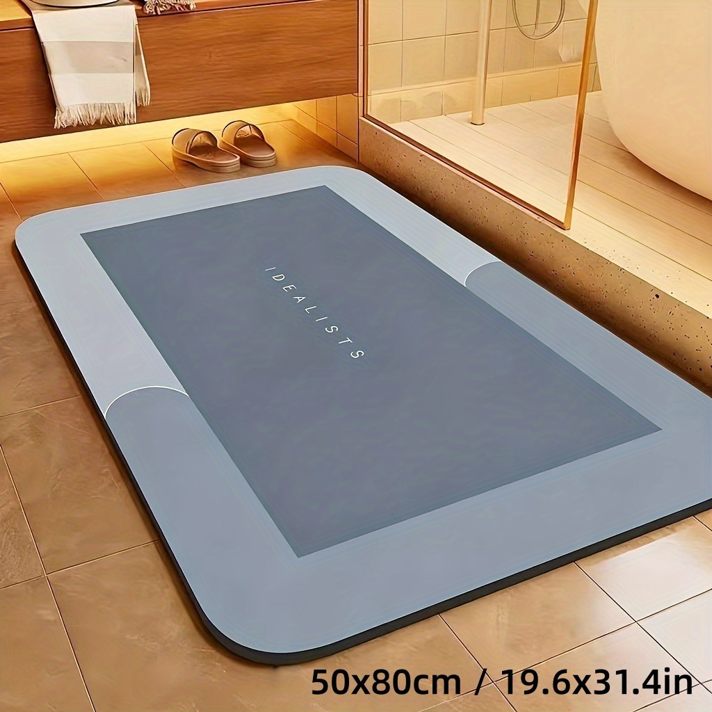 TEMU Absorbent Bathroom Mat, Quick-drying And Non-slip Floor Mat, Soft And Comfortable, Suitable For Bathrooms, Shower Rooms, Laundry Rooms, As Well As Bedroom, Living Room, And Kitchen Door Mats For