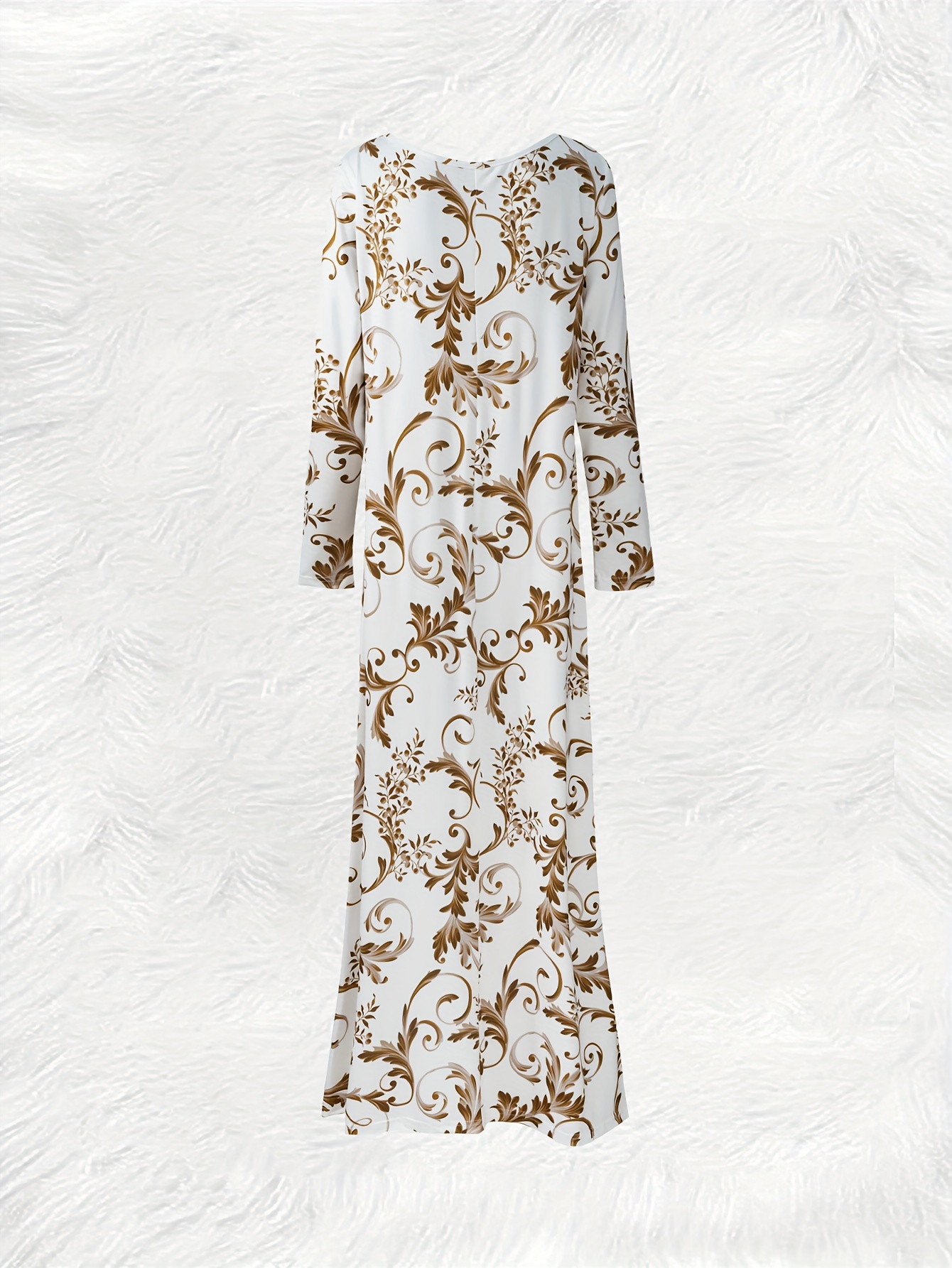 spring autumn golden floral scroll pattern print vacation - Temu
