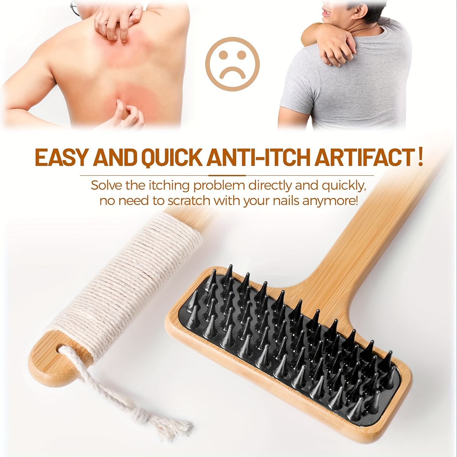 22 bamboo back scratcher with extended long handle   back massager body scratcher gentle relief for adults pregnancy elderly   design Product details 2
