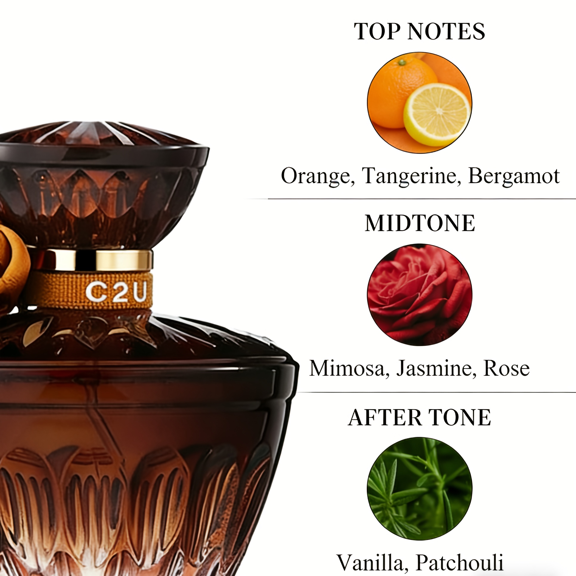 Image of Luxurious Oriental Floral Fragrance 75ml Eau De Toilette Brown Golden Bottle Top Notes Citrus Middle Notes Rose Base Notes Vanilla Very Suitable For Valentine's Day Gifts | For Personal Use Or Gifting