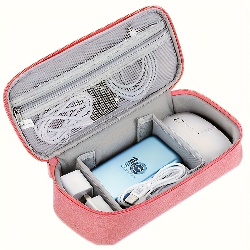 

1pc Portable Electronics Organizer - Lightweight Travel Storage Bag For Cables, Mouse & Power Bank, Multifunctional Digital Protector Case