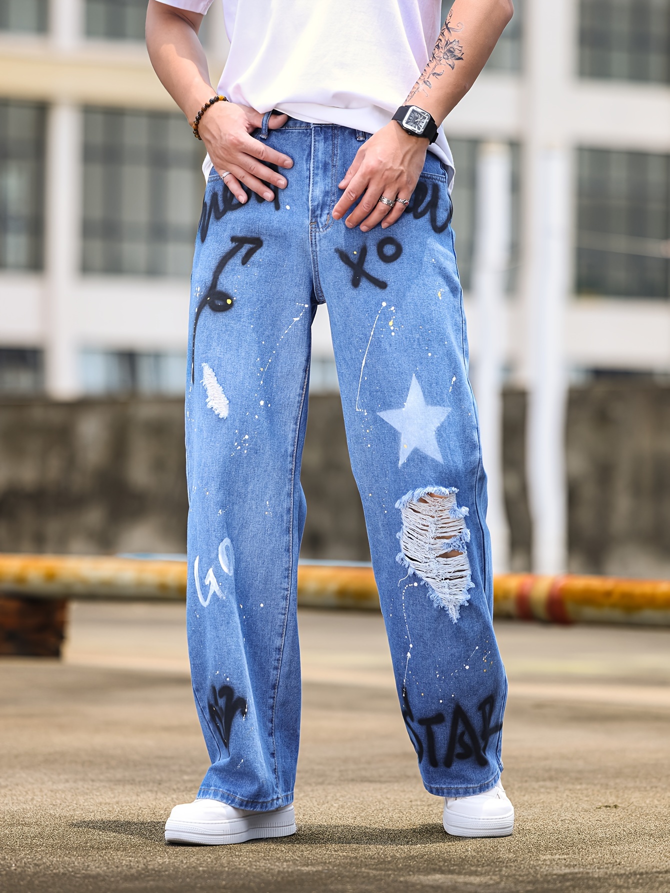 パンツ BLADE GRAFFITI LOOSE FIT JEANS OPIUM BLADE GRAFFITI LOOSE FIT JEANS OPIUM Opium Jeans | Designer