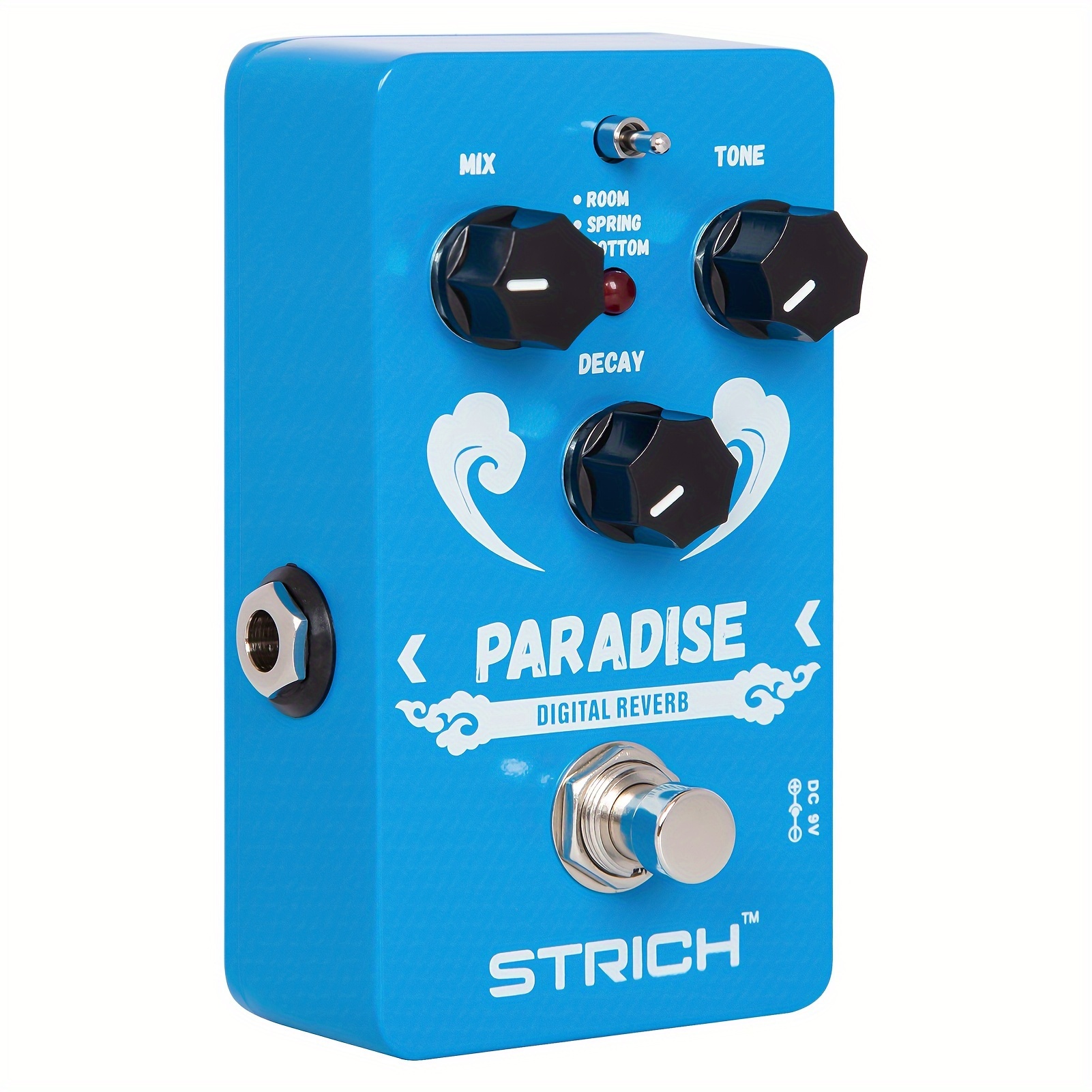 

Strich Paradise Digital Reverb Guitar Pedal, Reverb Guitar Effect Pedal With 3 Modes, True Bypass For Electric Guitar, Blue