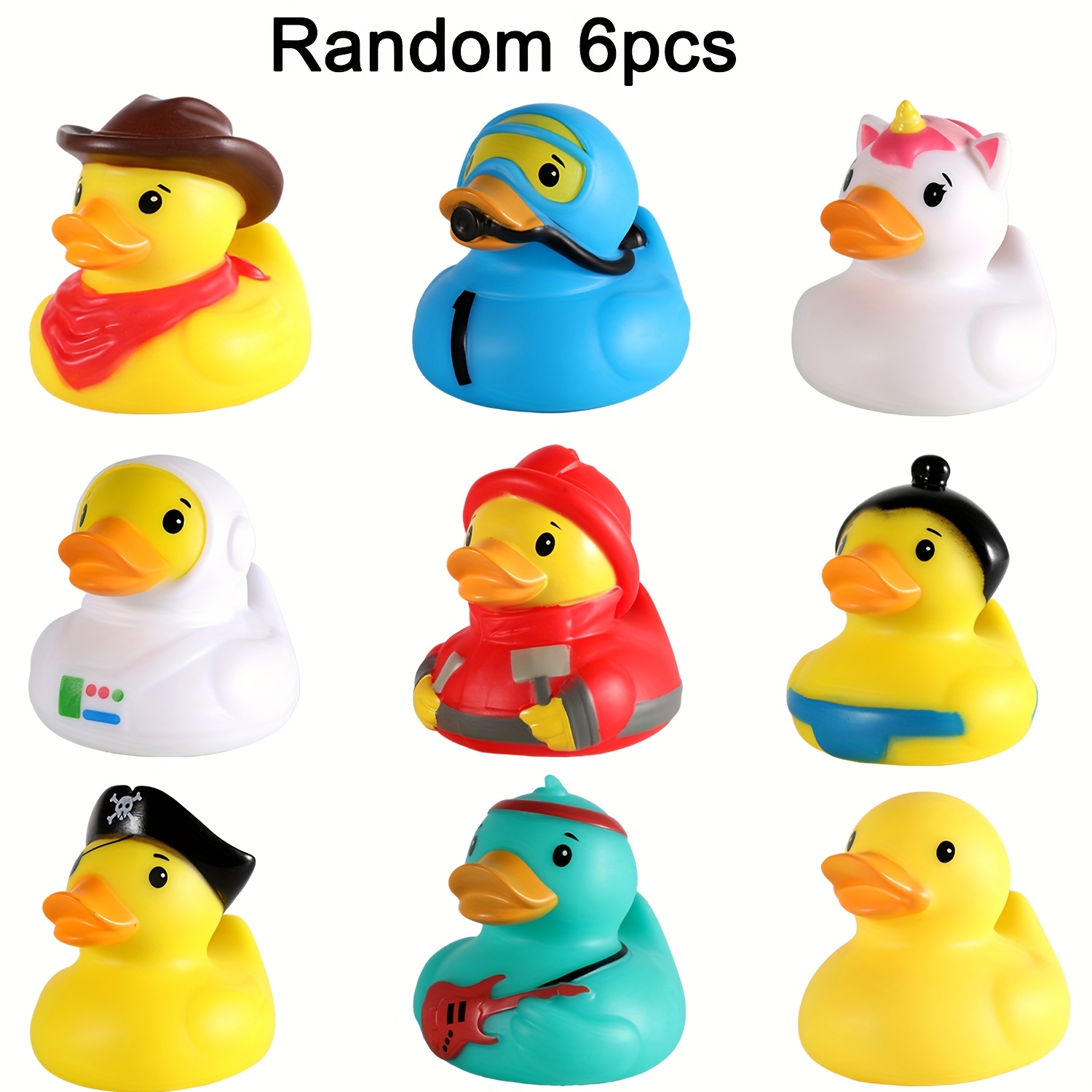 TEMU 6pcs Light Up Large Duck Bath Toys, Toddler Bath Toys For Boy Girl, Idea Gifts For Boys Girls Christmas, Fun Water Bath Toys Pool Toys, Random