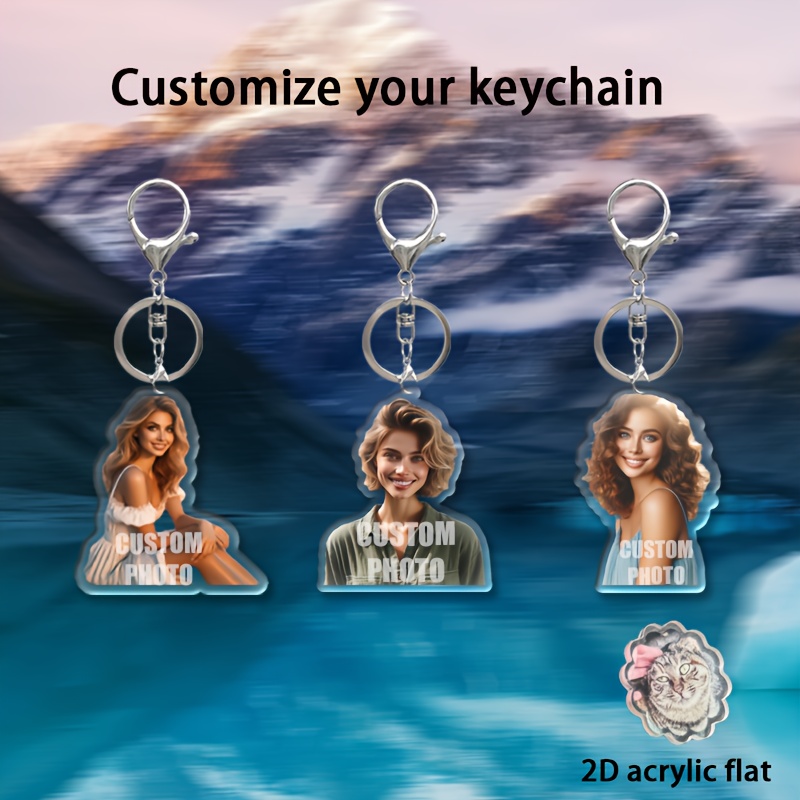 

Custom Photo Keychain - Personalized Acrylic Keyring With Double-sided Design - Perfect For Couples, Friends & Pets - Ideal Commemorative Gift, 1pc/3pcs