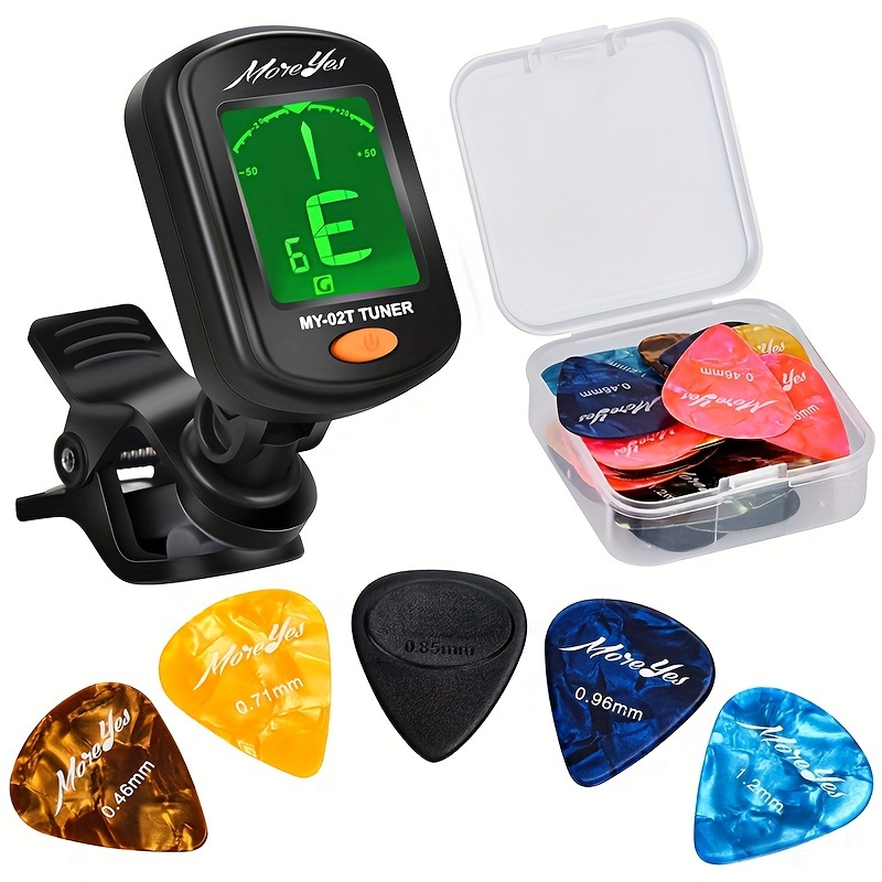 

28 Piece Guitar Plectrum With Tuner, Guitar Plectrum For Your Acoustic, Electric Or Bass Guitar, 0.46, 0.71, 0.85, 0.96, 1.2mm