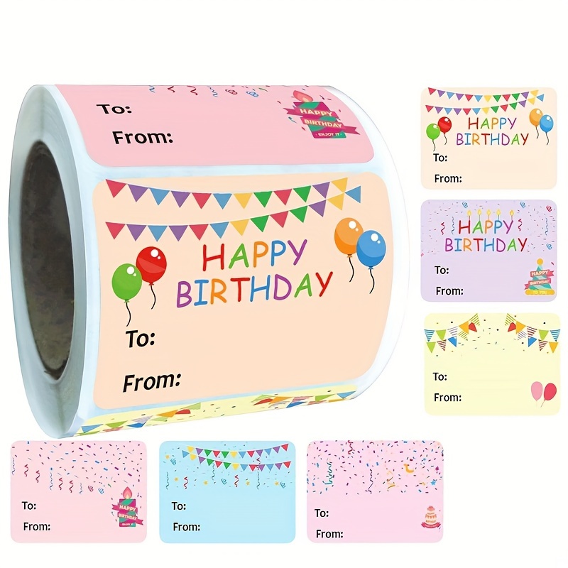 Happy Birthday Aufkleber Rolle – 200 Bunte Sticker Für Geschenke & Dekoration | 1,5 Cm Klein, Vielfältige Designs