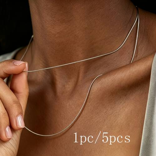 1pc 5pcs hypoallergenic stainless steel snake chain necklace minimalist style womens necklace jewelry