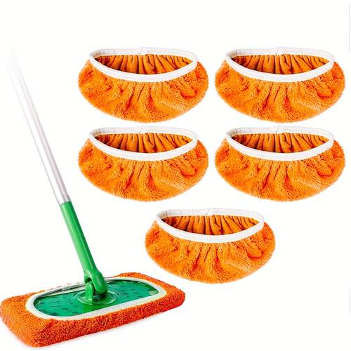 5 pack reusable mop refill pad suitable for for 10 12 inch wet mop strong adsorption power microfiber mop refills pads dry wet pad refills washable duster mopping refills