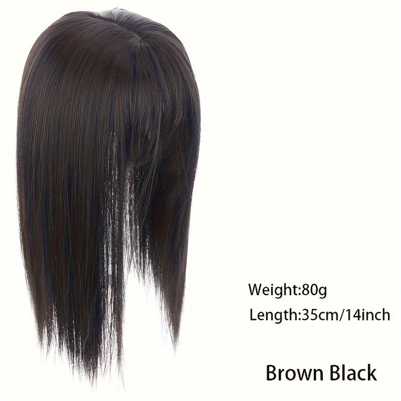 TEMU 14inch Hair Toppers For Women With Thinning Hair Synthetic Clip In Hair Pieces Large Base Wiglets With Bangs Hair Extension Hairpieces Synthetic Straight Hair Pieces With Bangs Christmas