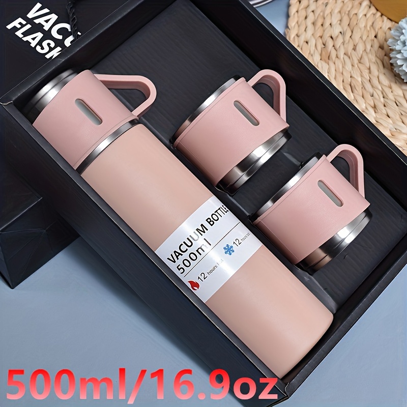 [Vacuum Insulated Mugs] Set of 500Ml/16.9Oz Stainless Steel Thermal Mugs | Vacuum Insulated Flasks, Insulated Sports Bottles, And Thermos Bottles Suitable for Both Hot And Cold Beverages, Perfect for RV Living, Compact RV Furniture, Outdoor Activities, And Office Use, Making an Excellent Gift for Loved Ones. RV Kitchen Accessories