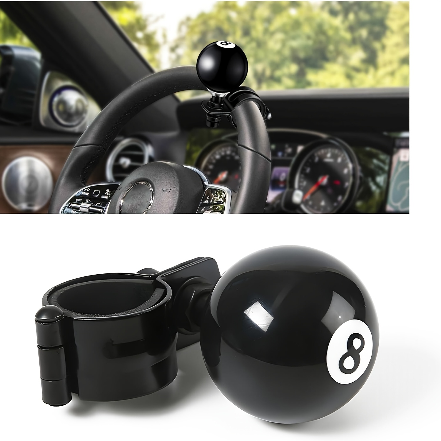 E-shop Billard-Lenkrad-Drehknopf, runder Billard-Lenkrad-Drehgriff für Auto, elektrischer Drehgriff, universelles Lenkrad-Drehhilfsmittel, passend für