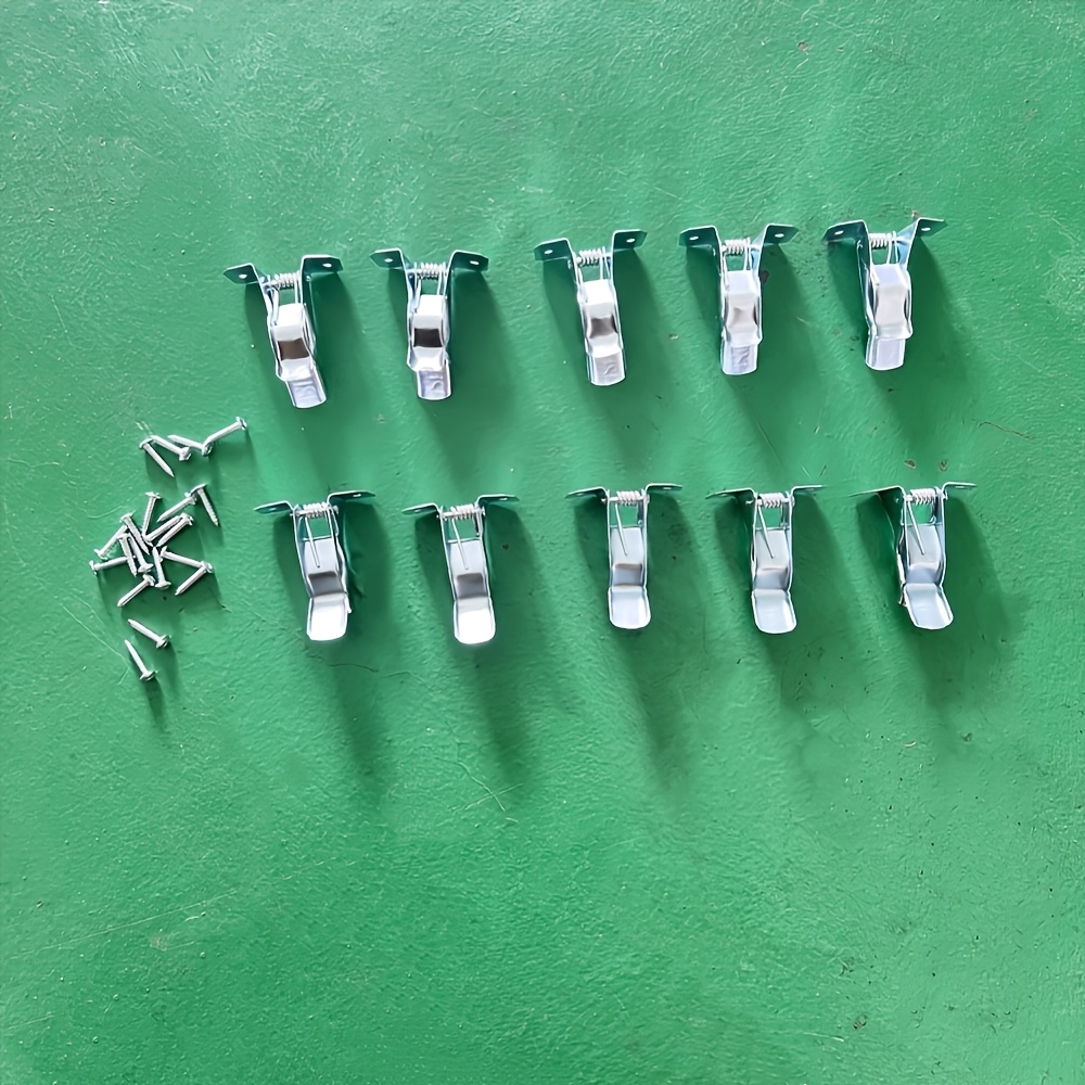 10pcs Hardware Tool Clips Hooks Mop Clips Tool Clips, Gardening Tool Storage Clips Clips For Shovels, Rakes, Broom, Mops Wall Mounted Heavy Duty Clips