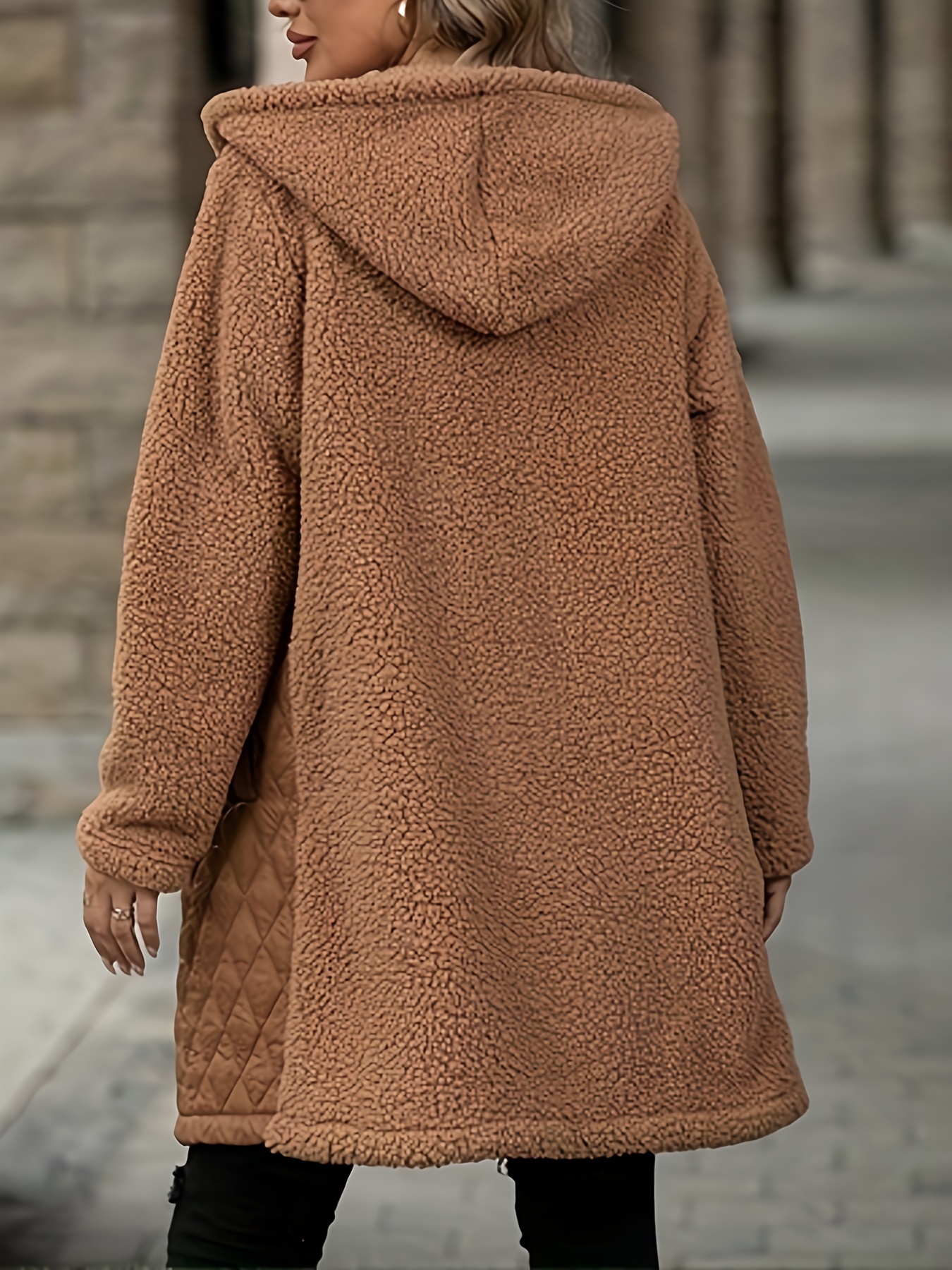 Manteau Peluche Capuche Femme Manteau à Capuche En Peluche Zippé