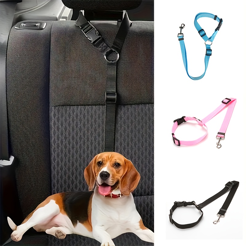 

2 Pieces (1 +1 Random Color Pickup Bag), Solid Color Pet Car Seat Belt, Nylon Seat Belt, Adjustable Dog Harness Collar, Pet Accessories, Car Leash, Walking Sports Dog Walking, Make Your Dog !