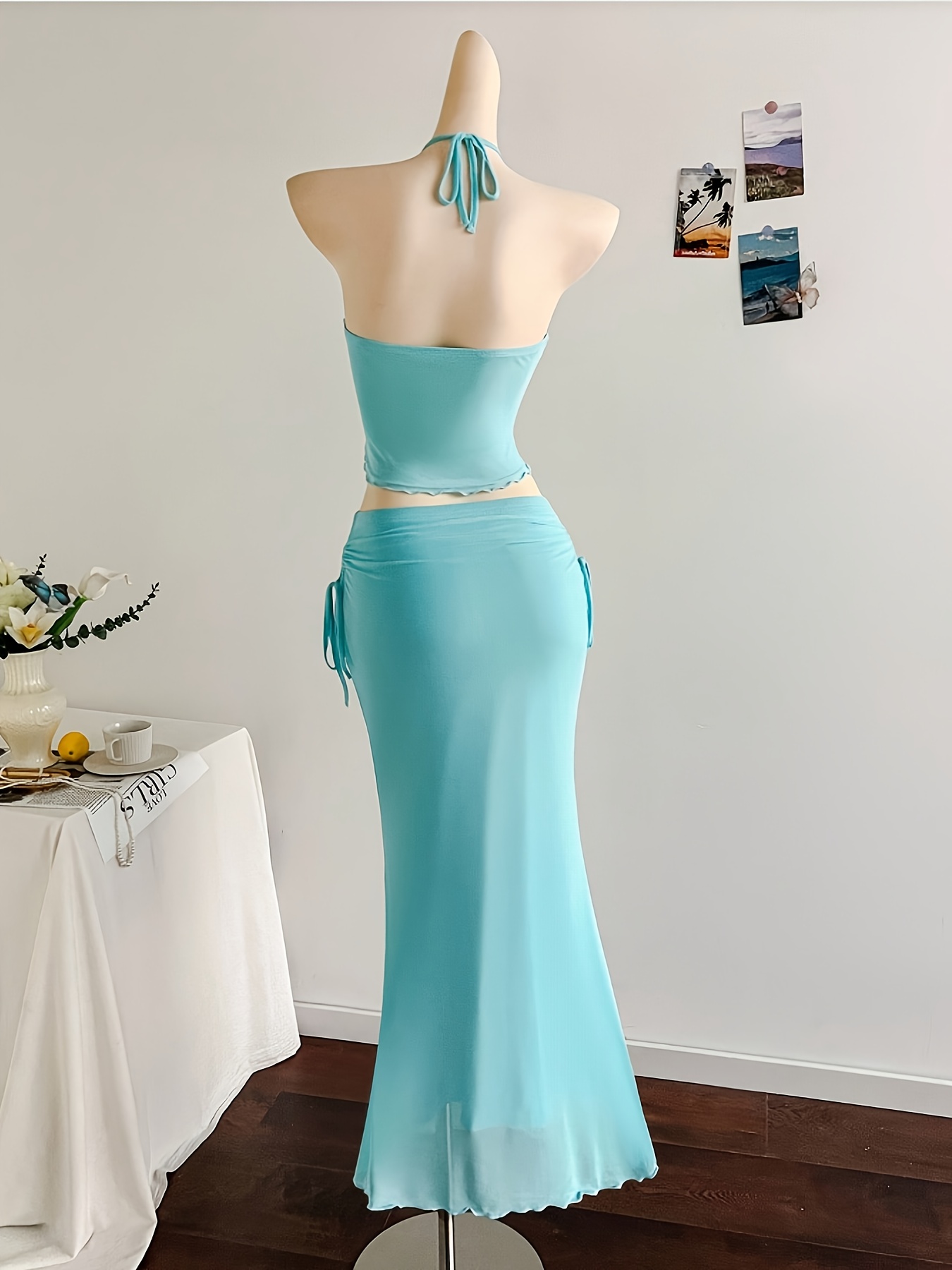 new vacation guest dress strapless sleeveless blue - Temu Mauritius