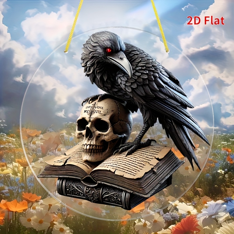 2d Flat, [2d Flat] 1pc Circular Acrylic Sun , Fun Crow, Suitable For Home, Porch, Garden, Courtyard, Bedroom Decoration - A Birthday Gift For , For Outdoor Decoration, 2d Flat
