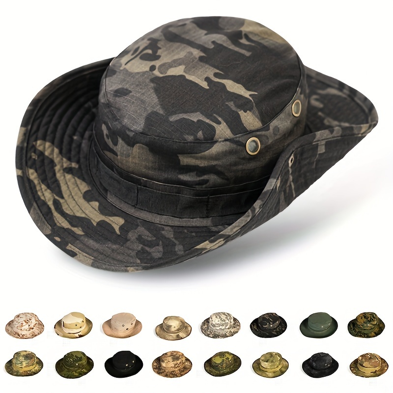 Gorros tácticos militares para hombres y mujeres, visera de camuflaje,  sombreros de caza al aire libre, sombreros de pesca, sombreros de safari