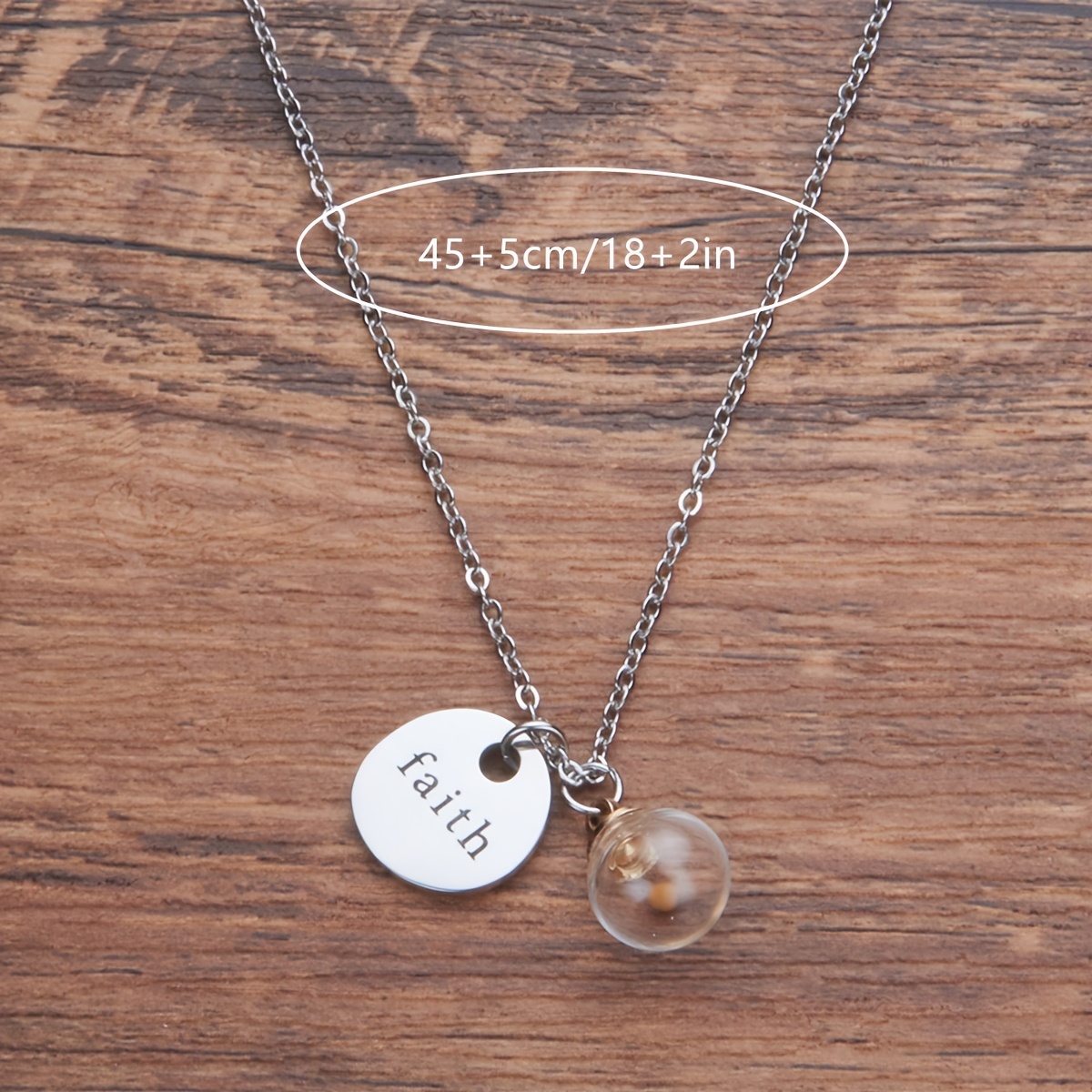 TEMU 1pc Vintage Simple Collier Pendentif Bouteille en Acier Inoxydable "Foi" pour Femmes, Bijoux Chrétiens, Occasions Quotidiennes et Cadeaux,