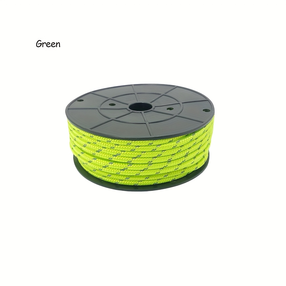 Image of Outdoor Camping Reflective Rope 30m 1 Roll 6mm Tent Rope Camping Camp Accessories Diy Woven Rope Equipment Hiking Clothesline Hiking Canopy Lanyard
