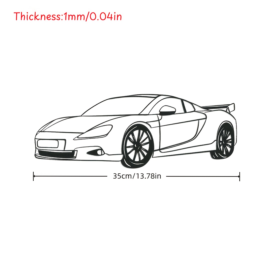 TEMU 1pc Custom Car Photo Metal Wall Sculpture - Personalized Vehicle Silhouette With Your Own Car Picture, Horizontal Wall-mounted Suitable For Man