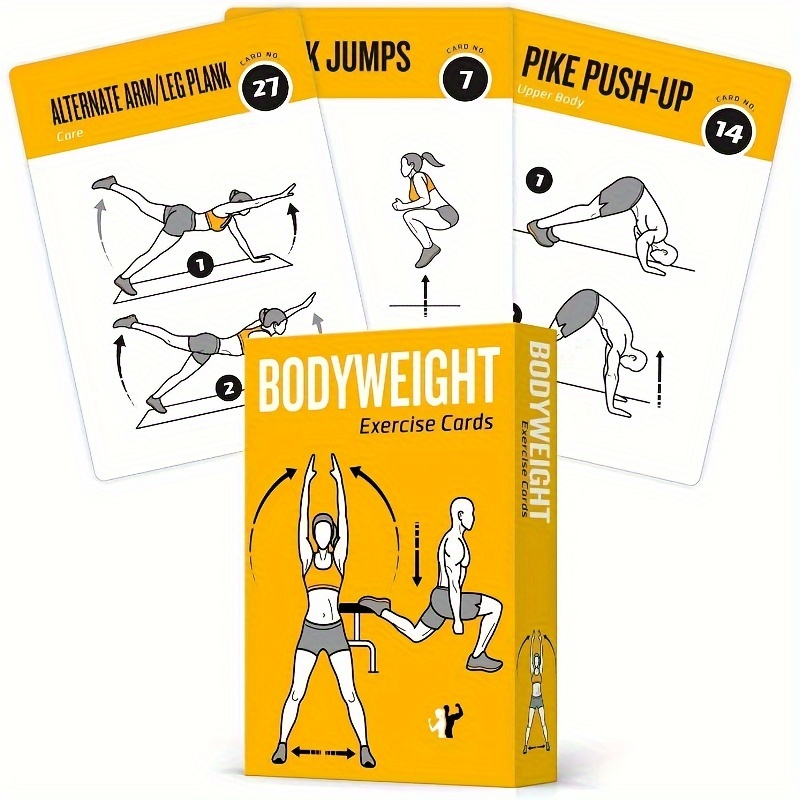 

Women & Men Bodyweight Workout Cards, Instructional Fitness Deck, Beginner Fitness Guide To Training Exercises At Home Or Gym (bodyweight, Vol 1)