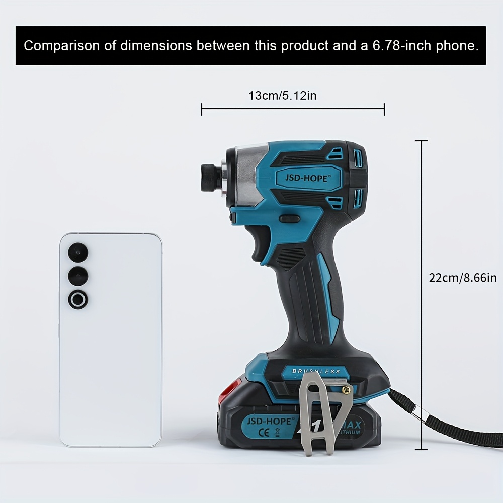 JSD-HOPE Taladro eléctrico inalámbrico, destornillador eléctrico inalámbrico, destornillador eléctrico sin brochas con batería de litio, taladro eléctrico recargable - Imagen 4