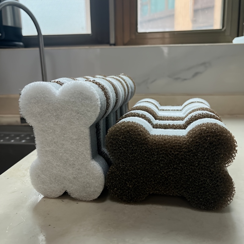 Image of 3/5pcs Random Color High-quality Sponge Brush, Double-sided Multi-functional, Durable, Scratch-resistant, No-scratch Sponge Brush, Super Absorbent, Cleaning Tool