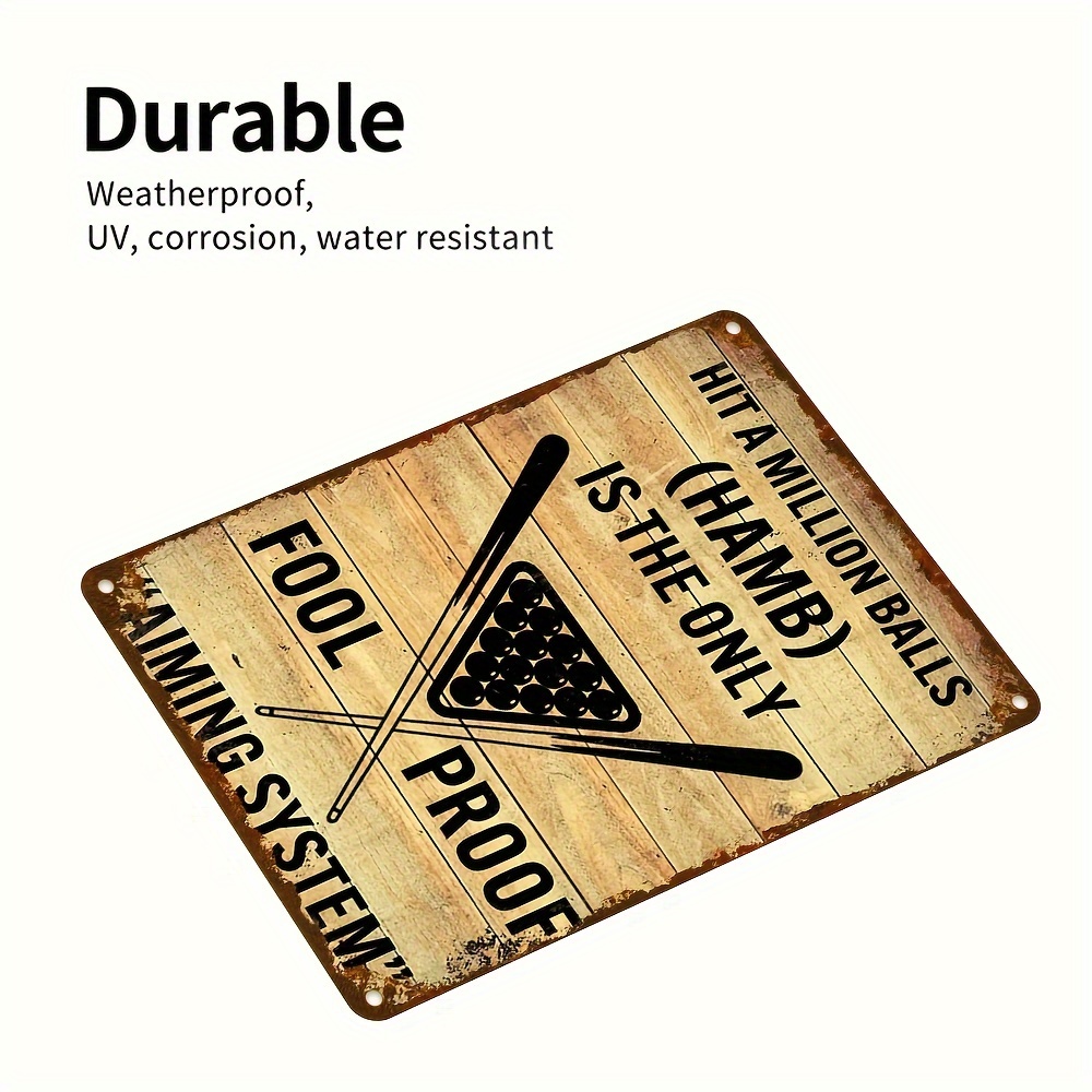 Vintage Billard Poster Blechschild - 30,5x40,6cm Retro Wanddekoration