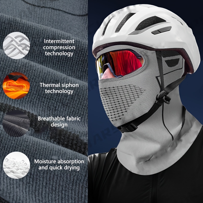 

Winter Ski Balaclava With Neck And Face Protection, Thermal Polyester Knit Fabric, Fitted, Breathable, With Hand Wash Only, For Skiing And Motorcycle Riding, Fall/winter Season, Christmas