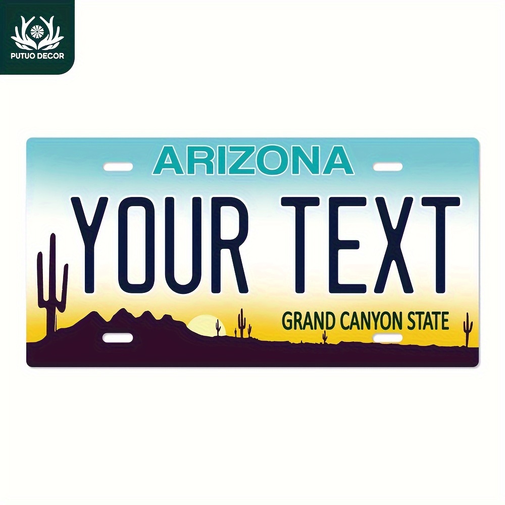 

Custom Arizona Grand Canyon State License Plate - Personalized Vintage Metal Tin Sign, Wall Art For Home, Farmhouse, For Man Cave, Garage, Bar, Pub - Unique Gift Idea